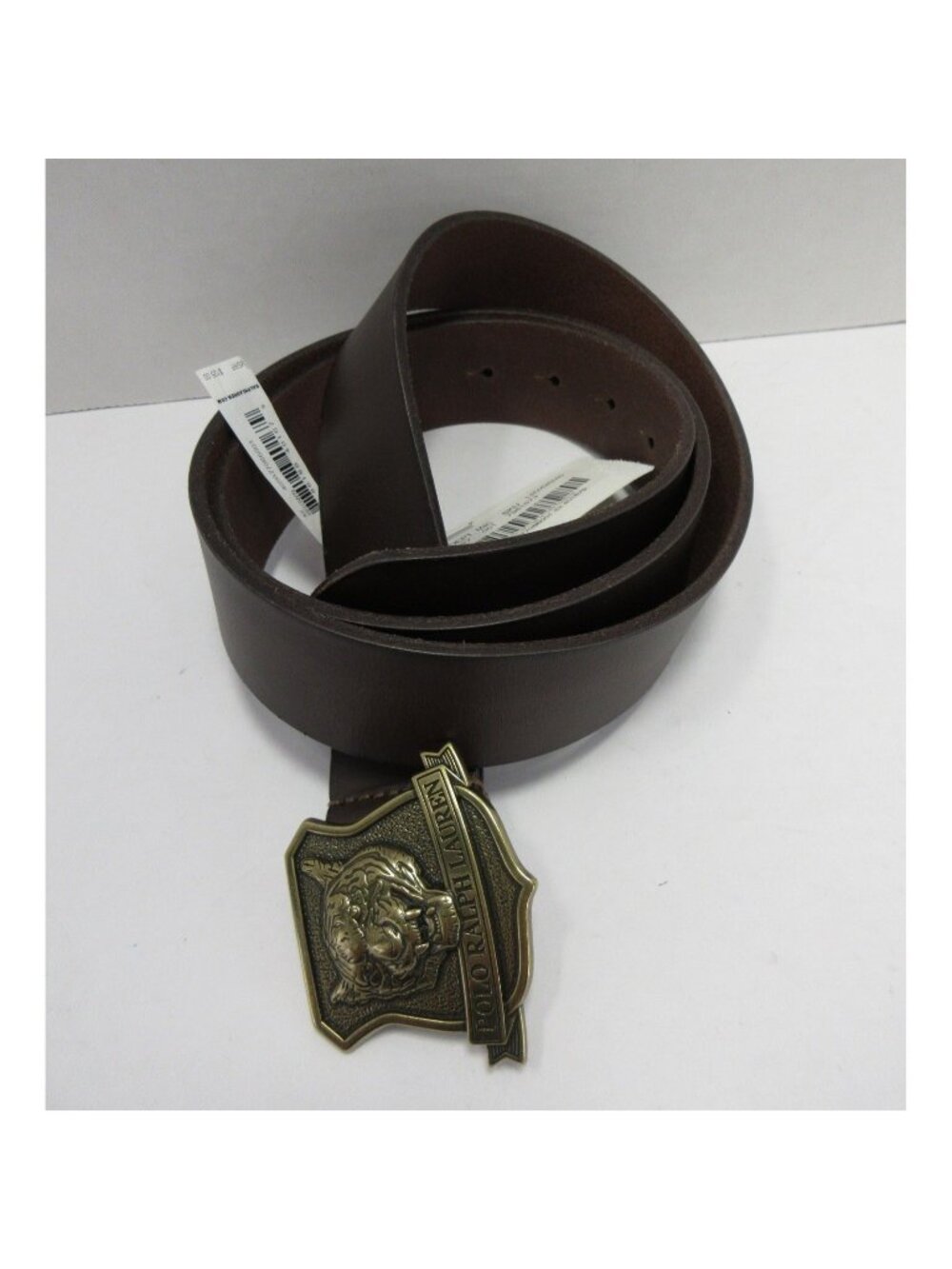 Polo Ralph Lauren Belt 42 Ryder Cup Tiger Head Crest Buckle Leather